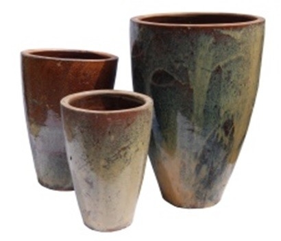 Rustic Garden Pots, Outdoor Pots, Ceramic Pots,GRT7288 S/3