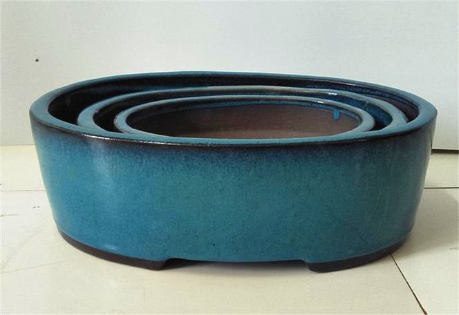 Manual Glazed Bonsai Pots House And Garden Pots Ceramic Pots Planters Glazed Bonsai Pots Gh6006 Set3