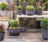 Fiber Clay Pots, Outdoor Pots, Garden Pots FR21// Cream, Dark Grey, Light Grey,
