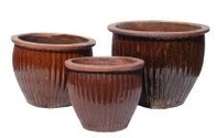 Rustic Garden Pots, Outdoor Pots, Ceramic Pots, 6366  set3