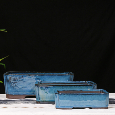 House and Garden Pots, Outdoor & Indoor Ceramic Bonsai Pots,  Planters,  Glazed Bonsai Pots GH6003 Set3