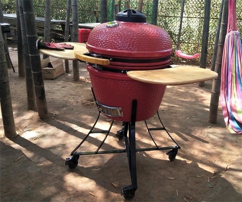 22" CERAMIC BBQ GRILL KAMADO/  Black, Red, Green/ Iron Cart/ Charcoal Kamado