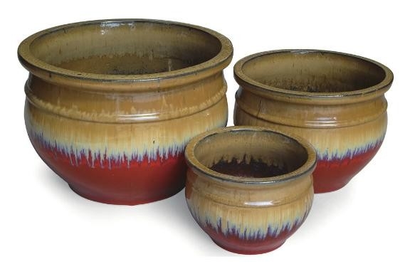 Ceramics Outdoor Ceramic Terracotta Pots / Planters GW6006 Set 4