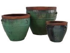 Rustic Garden Pots, Outdoor Pots, Ceramic Pots,9365 set3