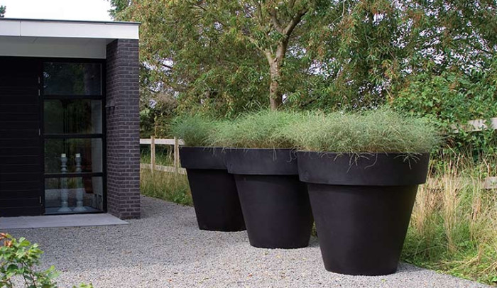 Fiber Clay Pots, outdoor pots, garden pots TR13 Tall Cube Planter Box