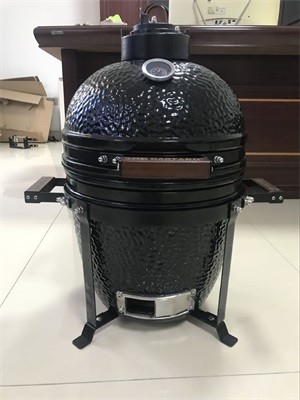 15" CERAMIC BBQ GRILL KAMADO/  Black, Red, Green with Iron base